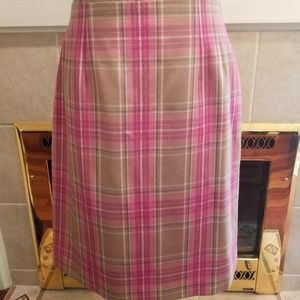 JG Hook 100% wool plaid skirt